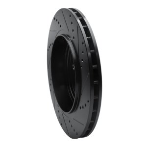 Dodge Durango Brake Rotor (1) - Rear Left - R1 Concepts - Drilled & Slotted - Black - `12-`25